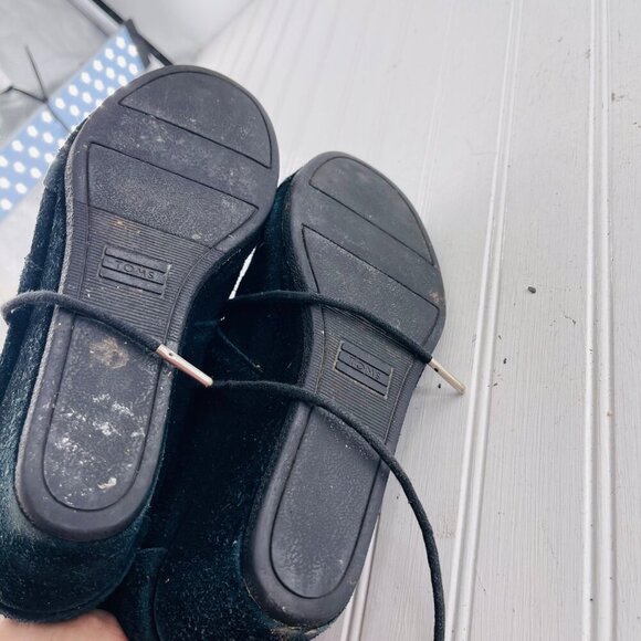 TOMS Womens Black Suede Lace-Up Ankle Booties Wedge Size 9 - Picture 2 of 4